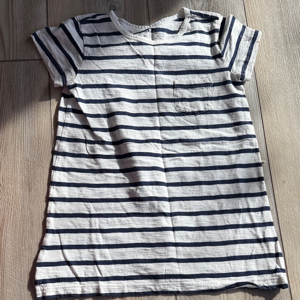Primary Navy and White Striped Tee